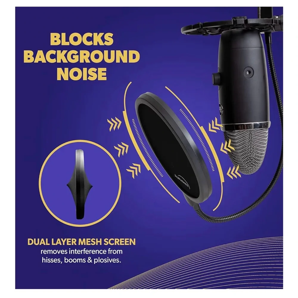 NEW Auphonix 6inch Diameter Microphone Pop Filter for Blue Yeti Microphone MPF-2